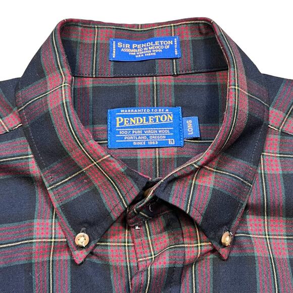 Pendleton Classic Board Shirt Muir Tartan Plaid Wool Long Sleeve Mens Large LONG - Picture 7 of 13